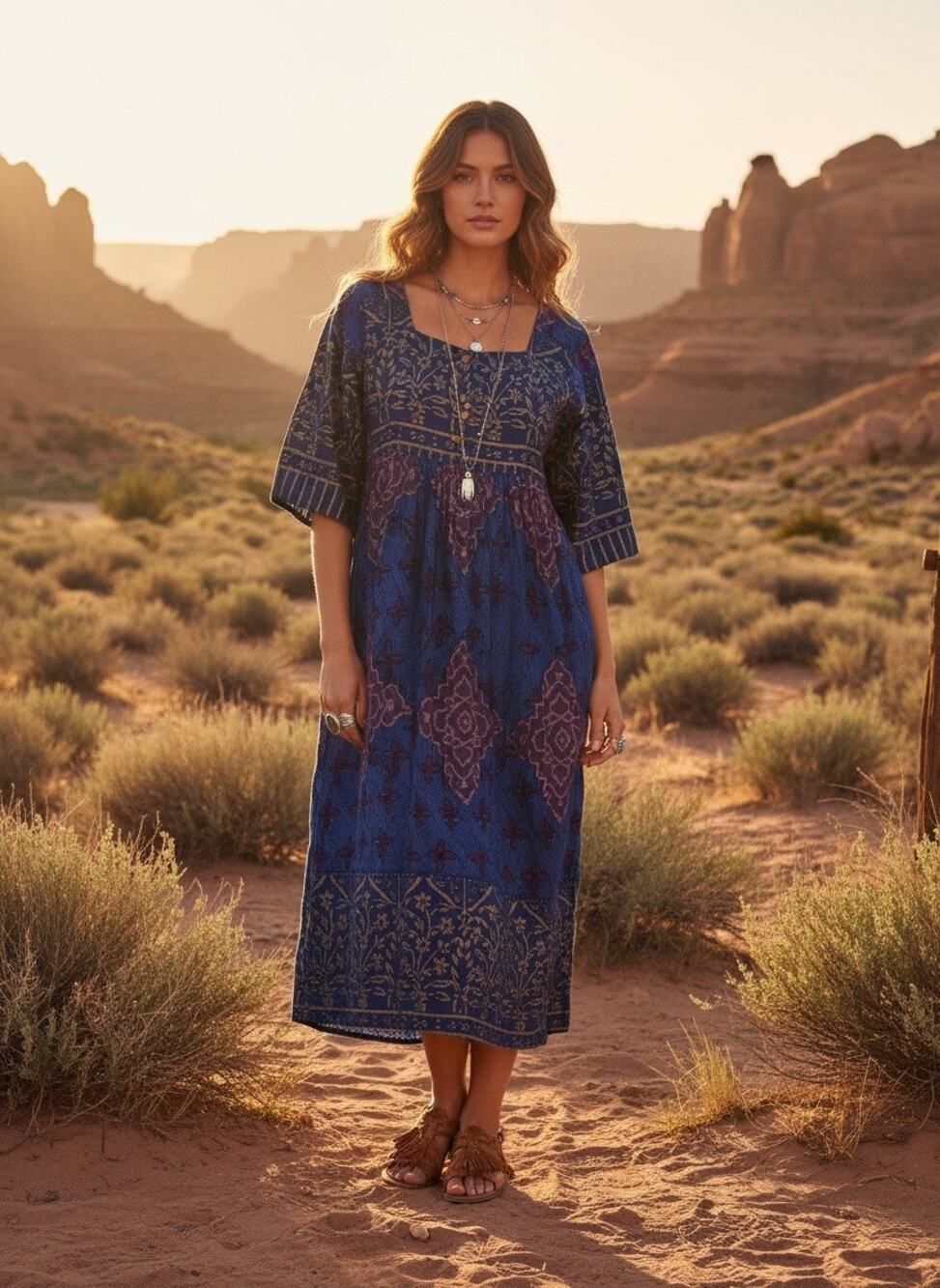 Vintage Santé Classics Cotton Caftan Dress